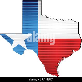 Glänzend Grunge Karte des Texas - Illustration, dreidimensionale Karte von Texas Stock Vektor