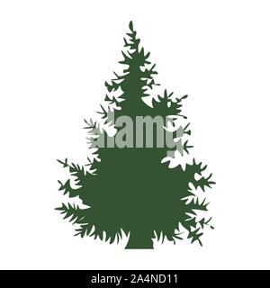 Hand Tanne mit für ihr Design gezeichnet. Cartoon Stil hand Weihnachtsbaum aufgestellt. Vector Illustration. Stock Vektor