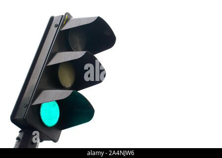 Ampel (dieser zeigt das grüne Licht) mit neutralem Hintergrund. Menge kopieren. Perfekt für eine Powerpoint zu Verboten und erlaubt. Stockfoto