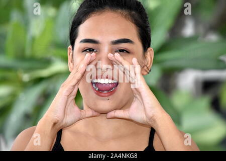 Weibliche Teenager Kreischen Stockfoto