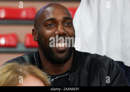 Robertlandy Simón, Cucine lube Civitanova, presente sugli spalti ad assistere der amichevole während der italienischen Volleyball Test Match Sir Sicherheit Con Stockfoto