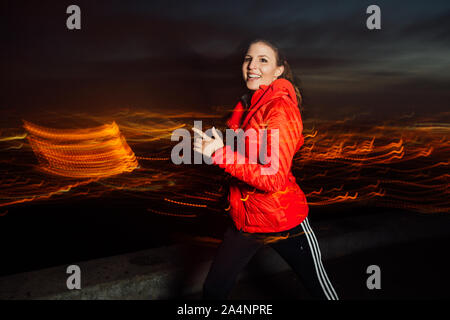 Runner auf der Spitze der Twin Peaks Stockfoto