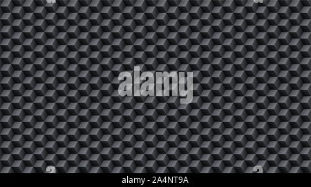 Schwarz Zusammenfassung Hintergrund mit Würfeln. Abstraktes Muster von geometrischen Formen. Vector Illustration. Stock Vektor