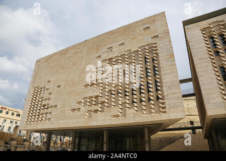 Eine allgemeine Ansicht des neuen Parlaments von Malta Gebäude in der Stadt Valletta, auf der Insel Malta Stockfoto