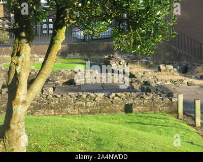 Die gut erhaltenen römischen Ruinen am Bearsden Banja, ein historisches Schottland Ort Am Antonine Wall. Stockfoto