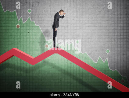 Unternehmer, die auf der Abbildung und blicken in die Zukunft Stockfoto