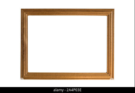 Leere Holzrahmen auf weißem Hintergrund. Mockup für Design. Holz Bilderrahmen Hintergrund. Fashion Foto Grenze. Stockfoto