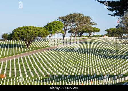 Fort Rosecrans National Cemetery auf eine Oktober Morgen. San Diego, Kalifornien, USA. Stockfoto