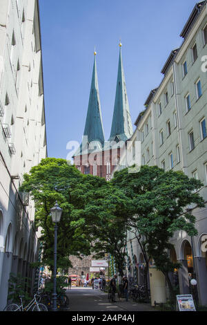 Eglise Saint Nicolas, quartier NicolaiviertelBerlin, est et Berlin ouest, Mur de Berlin East Galerie, Stockfoto