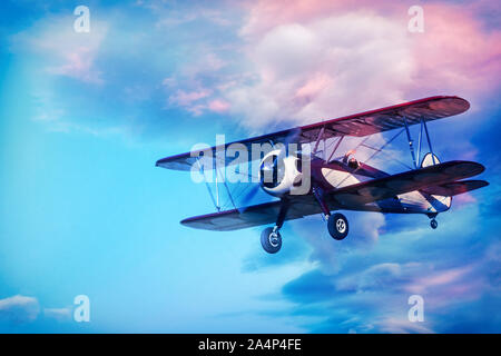 Doppeldecker bei einer Flugschau, Botswana, Afrika Stockfoto