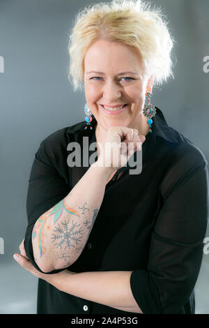 Edinburgh, Schottland, Großbritannien, 23. Aug 2019. Abgebildet auf dem Edinburgh Book Festival, isländischer Schriftsteller, Lilja Sigurdarottir. Stockfoto