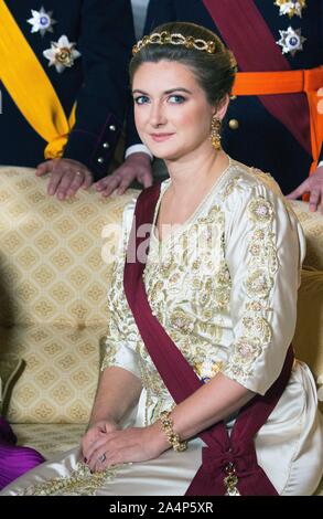 Luxemburg, Luxemburg. 15 Okt, 2019. Prinzessin Stephanie, Großherzogin erbliche Luxemburgs an das Großherzogliche Palais in Luxemburg am 15. Oktober 2019, für das offizielle Foto vor dem Staat Bankett am 1. eines 3 Tage Besuch aus Belgien nach Luxemburg Credit: Albert Ph-van der Werf/Niederlande/Point de Vue |/dpa/Alamy leben Nachrichten Stockfoto