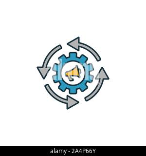 Marketing Automation Icon Set. Vier Elemente in verschiedenen Stilrichtungen von Inhalt icons Collection. Creative Marketing Automation Icons, Umriss Stock Vektor