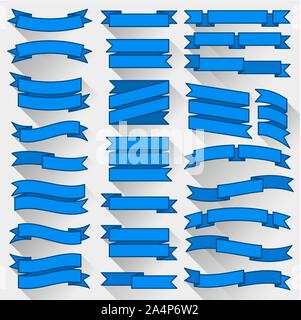 Flache Bauweise blauen Bändern Stock Vektor