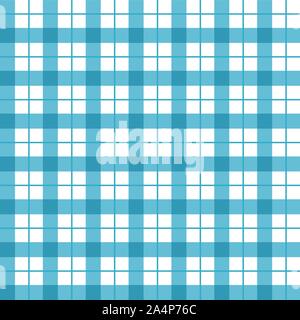 Hellblau-weiß karierten Textur. Küche Tuch, Servietten, Handtuch. Blau kariert nahtlose Muster. Blue Gingham nahtlose Hintergrund. Vektor Stock Vektor