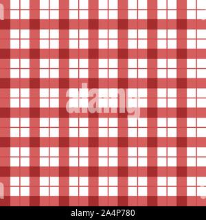 Classic rot-weiß karierten Textur. Rot karierten nahtlose Muster für ein Picknick. Red Gingham nahtlose Hintergrund. Karierten Hintergrund für Textil. Vektor Stock Vektor