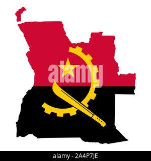 Angola map Flagge. Vector eps Abbildung 10. Stock Vektor