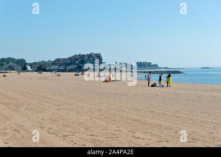 New Haven Hafen; East Shore, Lighthouse Point Park, New Haven, Connecticut, USA Stockfoto