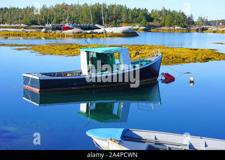 Untere Aussicht, NS, CANADA-6 OKT 2019 - Ansicht des unteren Aussicht, einem kleinen Fischerdorf an der Chebucto Halbinsel in der Nähe von Halifax, Nova Scotia. Stockfoto