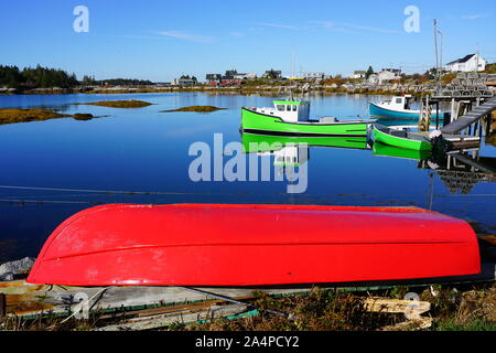 Untere Aussicht, NS, CANADA-6 OKT 2019 - Ansicht des unteren Aussicht, einem kleinen Fischerdorf an der Chebucto Halbinsel in der Nähe von Halifax, Nova Scotia. Stockfoto