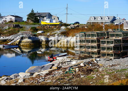 Untere Aussicht, NS, CANADA-6 OKT 2019 - Ansicht des unteren Aussicht, einem kleinen Fischerdorf an der Chebucto Halbinsel in der Nähe von Halifax, Nova Scotia. Stockfoto