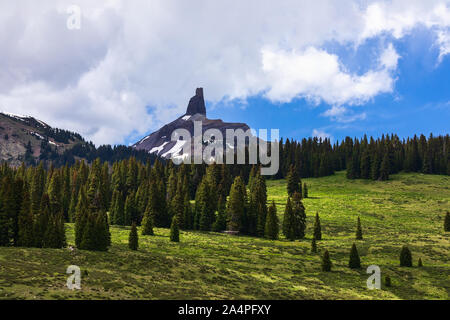 Malerische Sommerlandschaft mit dem Lizard Head Peak in den San Miguel Mountains in Colorado Stockfoto