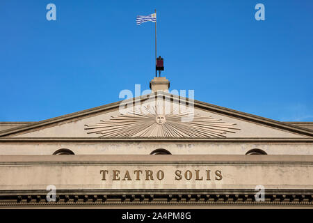 Detail der Fassade des "Olis Theater', die wichtigste Opernhaus in Montevideo, Uruguay. Stockfoto