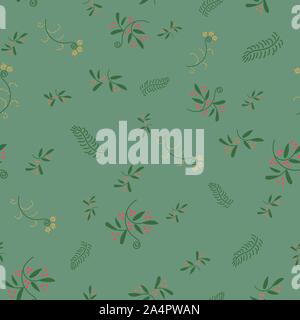 Nahtlose vecctor Muster mit wilden Pflanzen und Blumen Stock Vektor