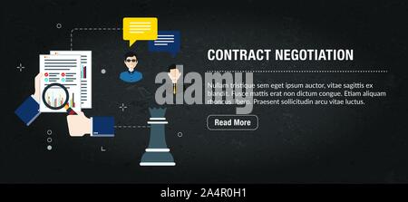 Web Banner für digitales Marketing oder online Werbung auf Webseite, Internet ad, Social Media oder mobile App. Web Banner mit Ikonen des Business, Finanzierung Stock Vektor