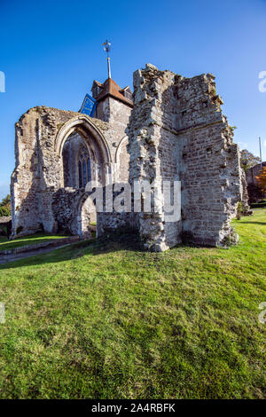 Teil des 13. Jahrhunderts die mittelalterliche Kirche o St Thomas-a-des-Neiges an Winchelsea, East Sussex, England Stockfoto