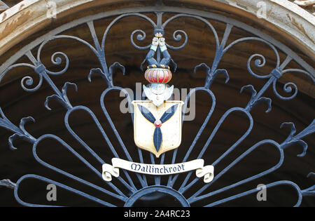 Bernhard von Mallinckrodt des Crest 1591-1664 ein Buch Sammler und Student der Incunabula oder Drucken auf einem Eintritt in der Bodleian Library in Oxford. Stockfoto