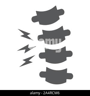 Rachiocampsis glyph Icon, medizinische Ausrüstung, Verformung der Wirbelsäule Zeichen, Vektorgrafiken, einem festen Muster auf weißem Hintergrund. Stock Vektor