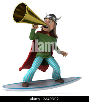 Fun 3D-gaulois Surfer Stockfoto