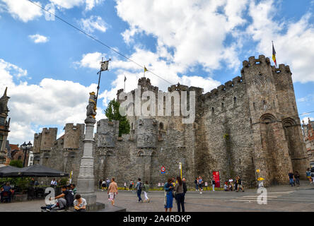 Gent, Belgien - 21. Juni 2019: Burg Gravensteen in Gent. Stockfoto