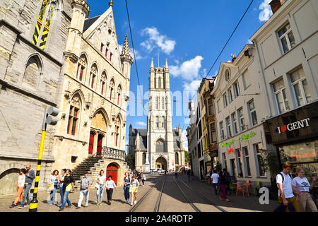 Gent, Belgien - 21. Juni 2019: der St.-Bavo-Kathedrale in Gent. Stockfoto