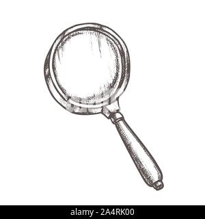 Lupe Linse Ausrüstung monochromen Vector Stock Vektor