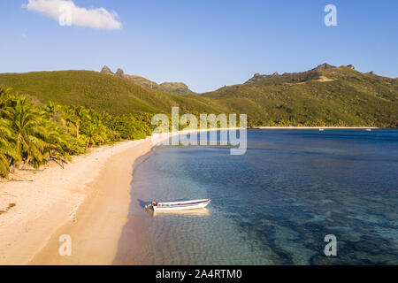 Atemberaubenden idyllischen Strand im Yasawa Island auf den Fidschi-Inseln im Südpazifik Stockfoto