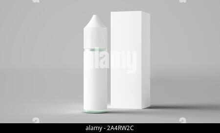 E-Liquid Verpackung und Flasche mockup 3D-Rendering Stockfoto