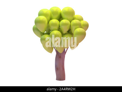 Ballon baum Konzept 3D Rendering isoliert Stockfoto