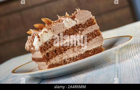 American Cream Pie, Art der Torte mit einem reichhaltigen Pudding oder Pudding, die aus Milch, Sahne, Zucker, Mehl und Eier. Nach oben Schließen Stockfoto