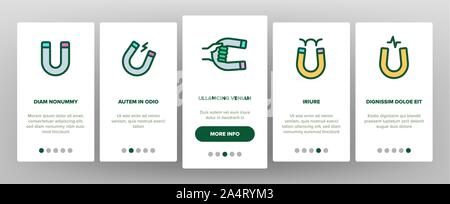 Magnet Power Onboarding Icons Set Vector Stock Vektor