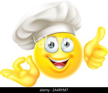 Emoji Küchenchef Cartoon OK Daumen hoch Stock Vektor
