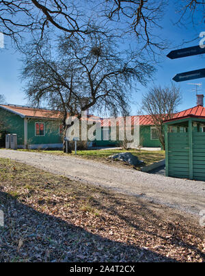 Finn Cottage (Finnstugan), Bergianska Bergian Tradgarden (Botanischer Garten), Frescati, Stockholm, Schweden Stockfoto