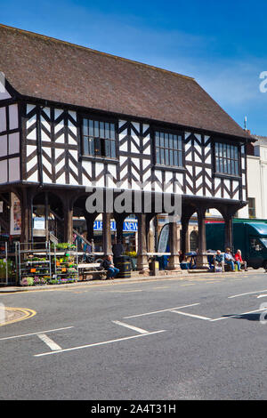 Das Market House aus dem 17. Jahrhundert in Stelts, High Street, Ledbury, Herefordshire, England Stockfoto