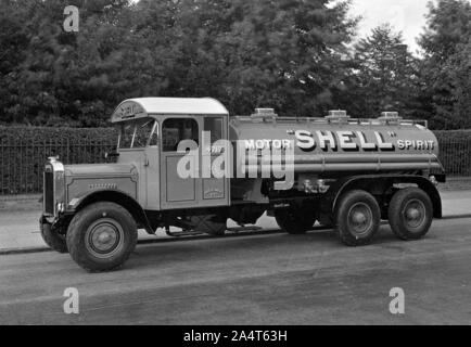 1929 Thornycroft Shell-tankstelle Tanker. Stockfoto