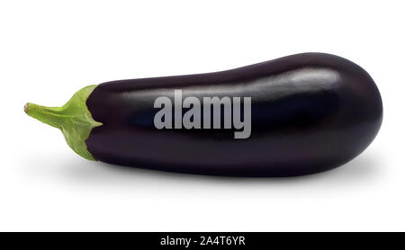 Aubergine isoliert auf weißem Hintergrund. Hohe Auflösung makro Foto von frischem Aubergine Aubergine Gemüse Stockfoto
