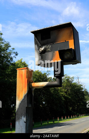 Verbrannt und verwüstet Blitzer, Thorney Dorf; Cambridgeshire, England, Großbritannien Stockfoto