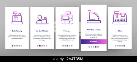 Kasse Ausrüstung Onboarding Icons Set Vector Stock Vektor