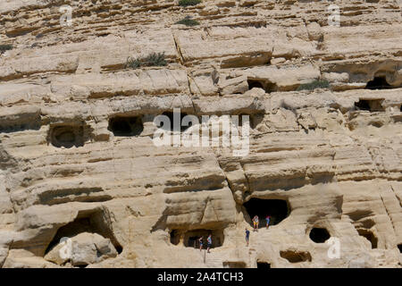 Berühmte Strand von Matala auf Kreta in Griechenland Stockfoto