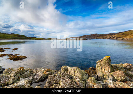 Der Strand von scourie im Norden westlich von Schottland Stockfoto